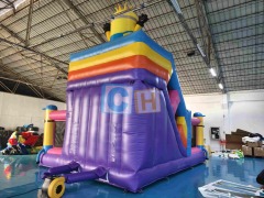 Indoor inflatable playground with bounce slide