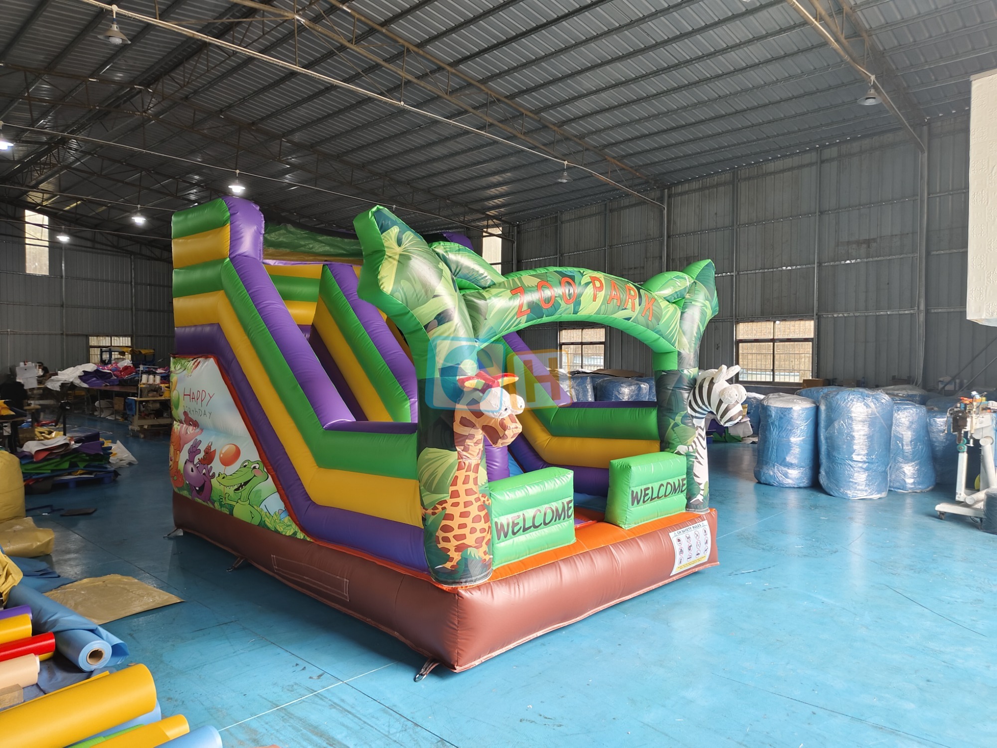 Inflatable Bounce House With Slide And Blower