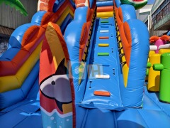 Forest theme inflatable fun city with bouncer