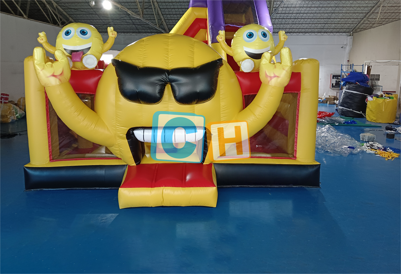 Emoji Big Bounce House With Slide