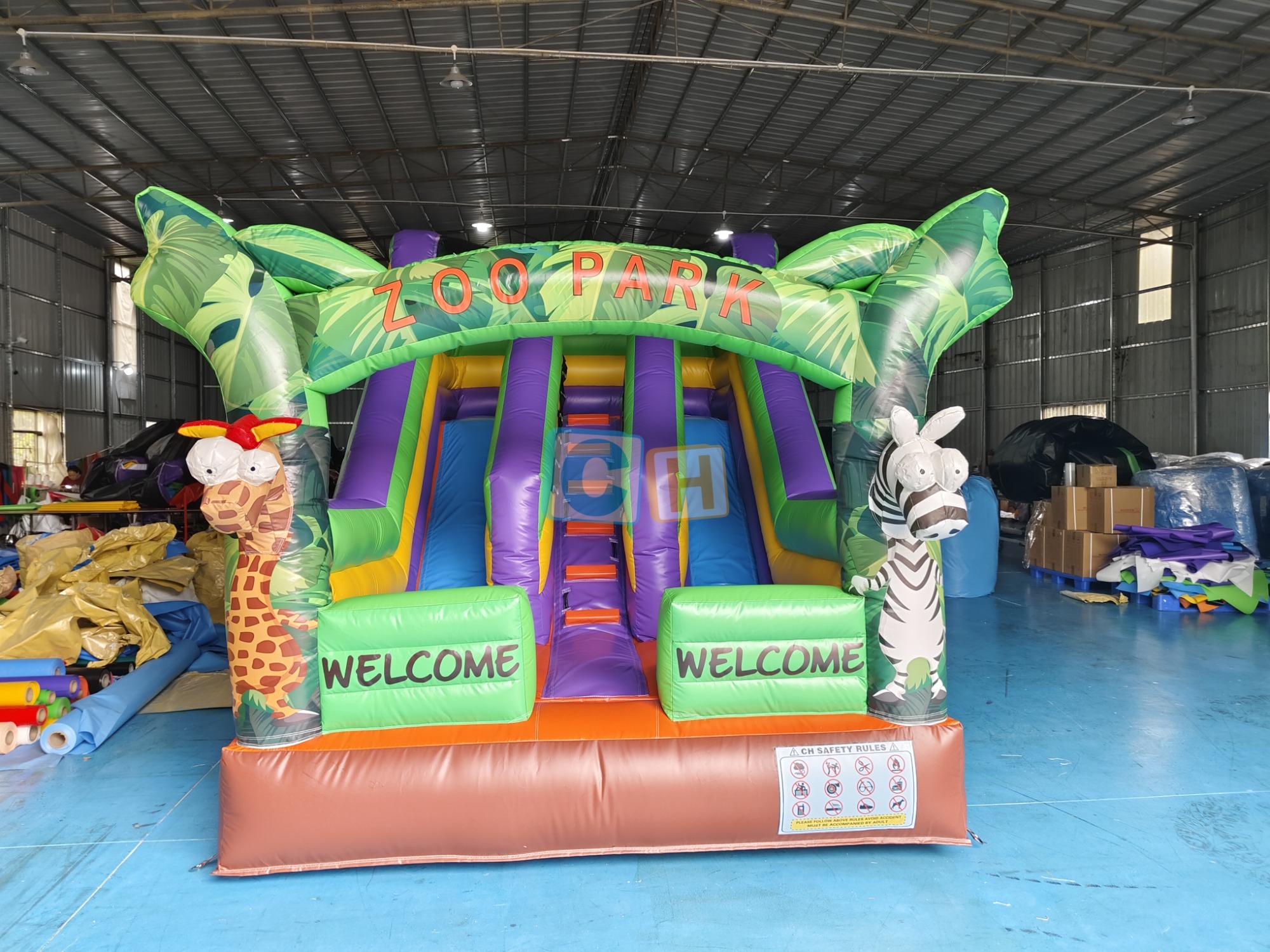 Inflatable Bounce House With Slide And Blower