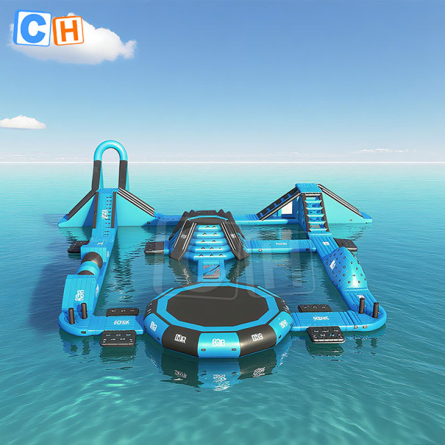 Inflatable Floating Aqua Park with Climbing Walls