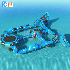 Inflatable Floating Aqua Park with Climbing Walls