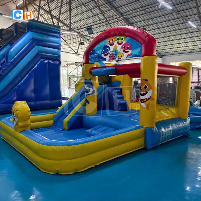 Ocean Theme Inflatable Bouncer Castle with Slide