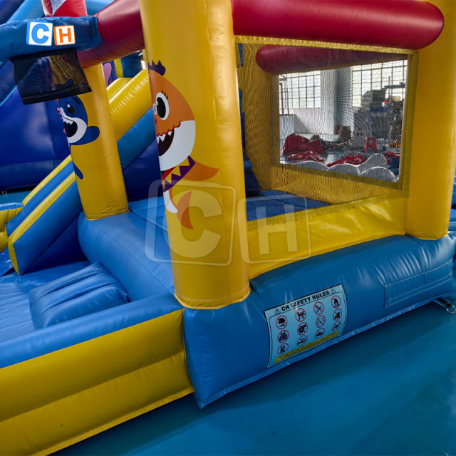 Ocean Theme Inflatable Bouncer Castle with Slide