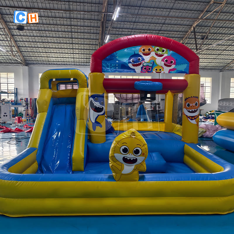 Ocean Theme Inflatable Bouncer Castle with Slide