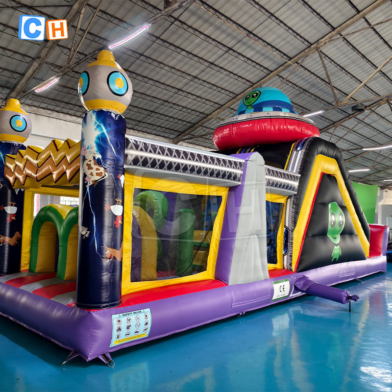 PVC Inflatable Obstacle Course Monster Bouncy Castle