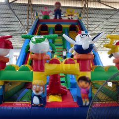 Inflatable Cartoon Characters Dry Slide for Adult and Kids