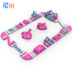 Inflatable Floating Water Obstacle Course For Lake