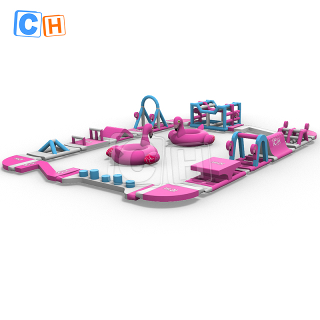 Inflatable Floating Water Obstacle Course For Lake
