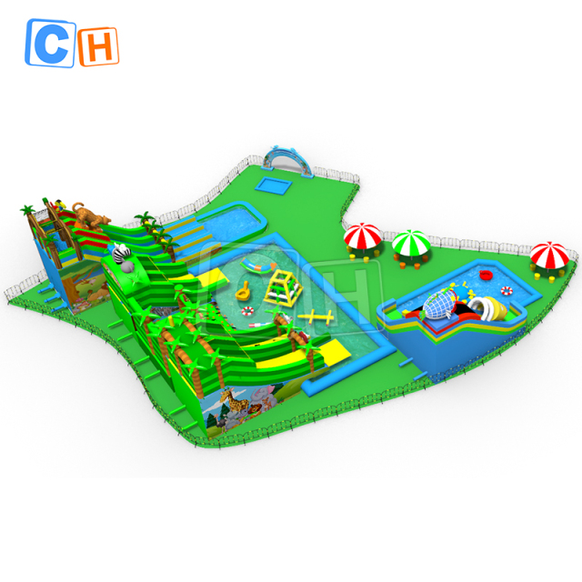 All-in-one ocean theme inflatable water park