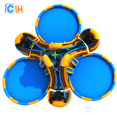 Shopping Mall Outdoor inflatable water park with three pool