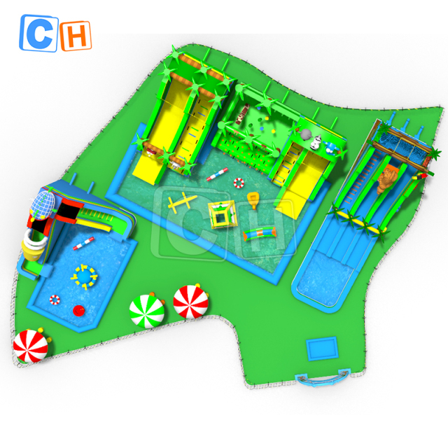 All-in-one ocean theme inflatable water park