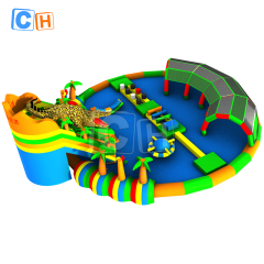 Crocodile theme inflatable water park suitable for parks