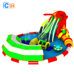 Giant Prawn Shaped Inflatable Water Park with Slide