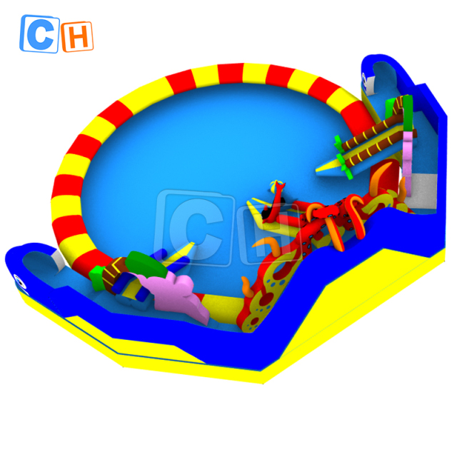 Giant Octopus Inflatable Water Park with Slide