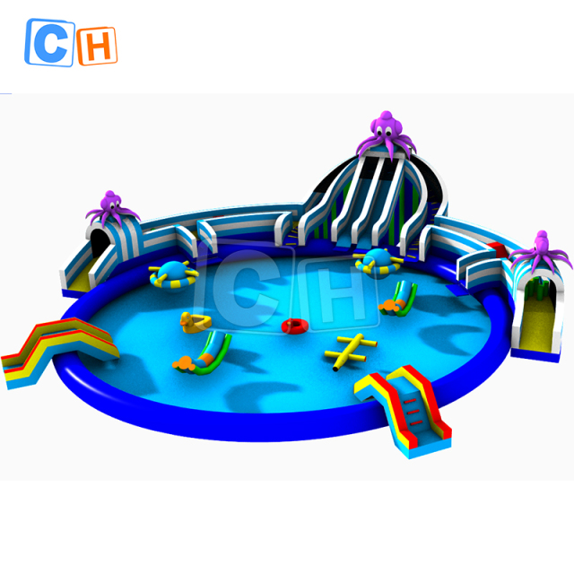 Blue Giant Octopus Water Park with Pool