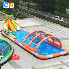 Coconut Tree Inflatable Water Park with double slides