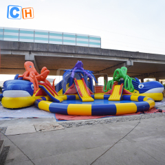 Giant Ocean Theme Inflatable Water Park with Slide