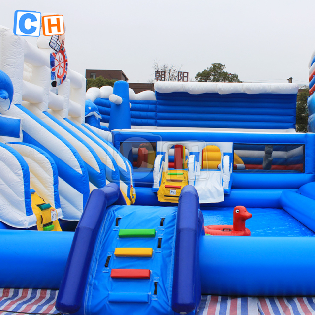Multi-slide ocean theme water park