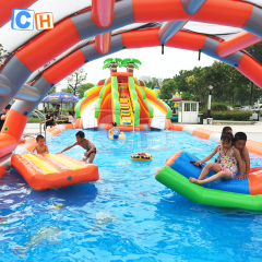 Coconut Tree Inflatable Water Park with double slides