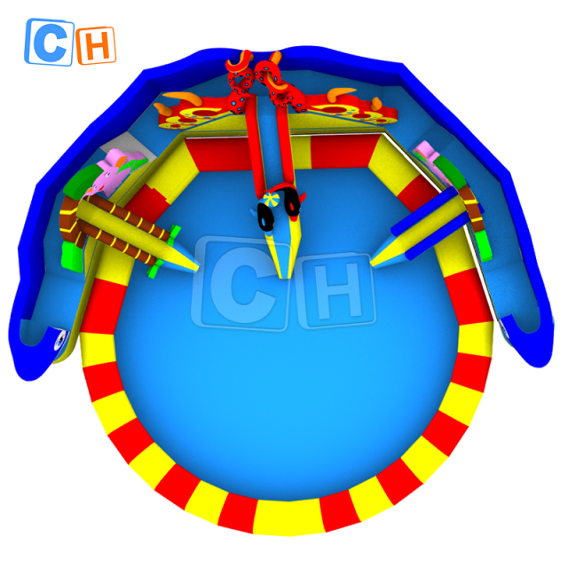 Giant Octopus Inflatable Water Park with Slide