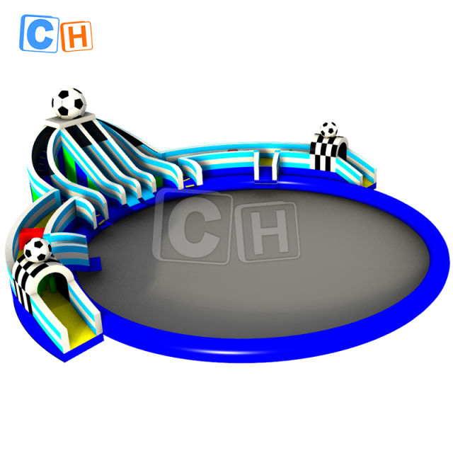 Giant penguin-themed water park with pool