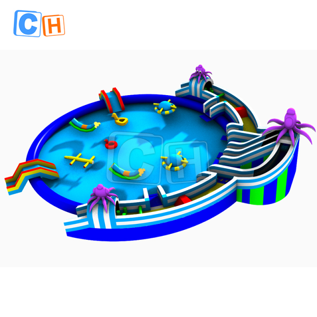 Blue Giant Octopus Water Park with Pool