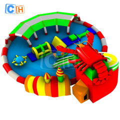 Giant Prawn Shaped Inflatable Water Park with Slide