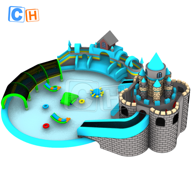 Adventure castle themed inflatable water park