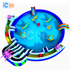 Blue Giant Octopus Water Park with Pool