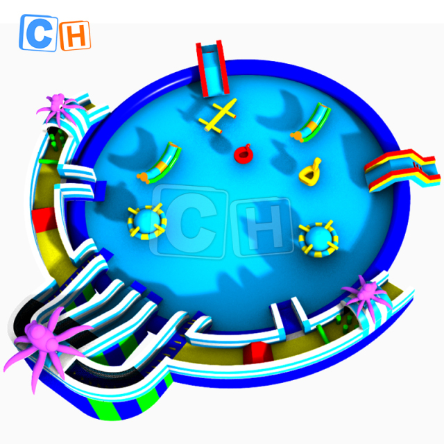 Blue Giant Octopus Water Park with Pool