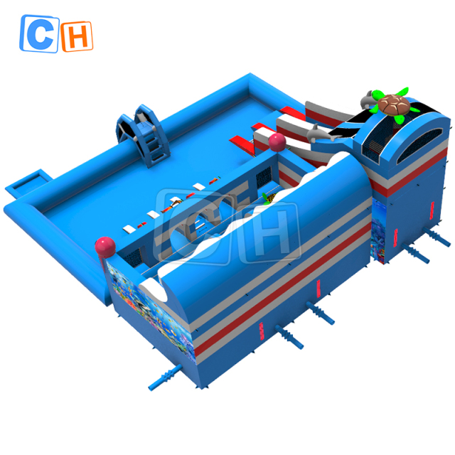 Ocean theme inflatable water park suitable for courtyard
