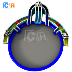 Giant penguin-themed water park with pool