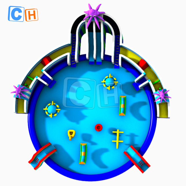 Blue Giant Octopus Water Park with Pool