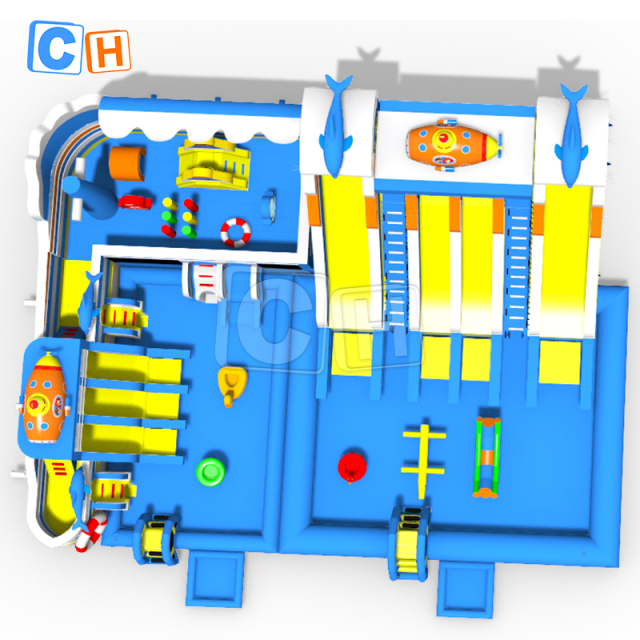 Multi-slide ocean theme water park