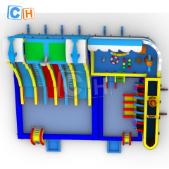 Pirate theme water park with slides and pools