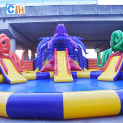 Giant Ocean Theme Inflatable Water Park with Slide