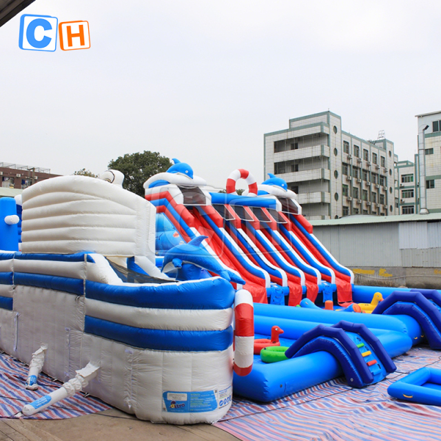 Multi-slide ocean theme water park