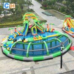 Crocodile theme inflatable water park suitable for parks