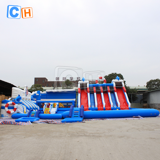 Multi-slide ocean theme water park