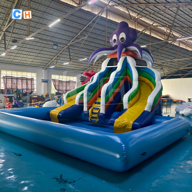 Commercial Inflatable Ocean Theme Water Slide with Pool