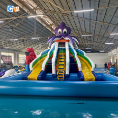 Commercial Inflatable Ocean Theme Water Slide with Pool