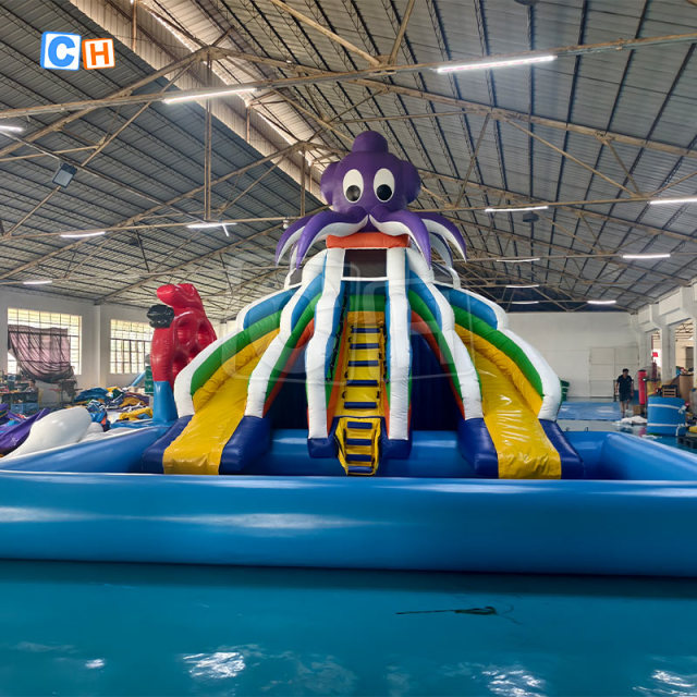 Commercial Inflatable Ocean Theme Water Slide with Pool