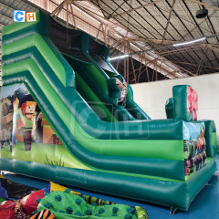 Block Game Theme Inflatable Dry Slide for Childrens