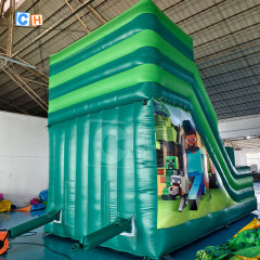 Block Game Theme Inflatable Dry Slide for Childrens