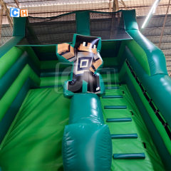 Block Game Theme Inflatable Dry Slide for Childrens
