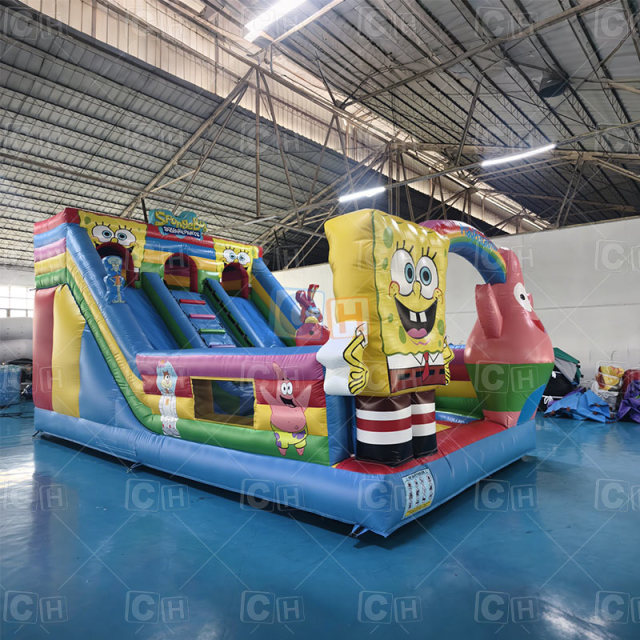 Children's Inflatable Cartoon Slide Double Slide Inflatable with Blower