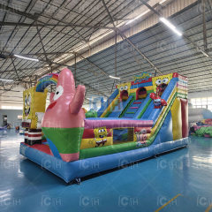 Children's Inflatable Cartoon Slide Double Slide Inflatable with Blower