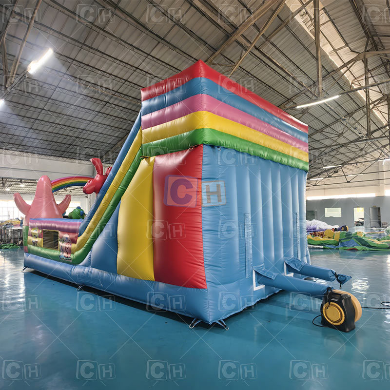 Children's Inflatable Cartoon Slide Double Slide Inflatable with Blower